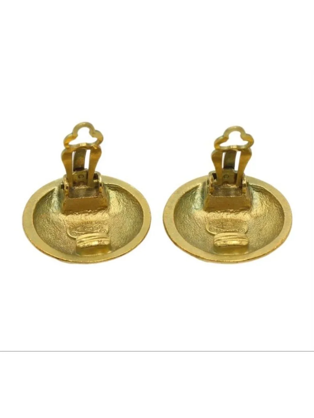 Chanel CC Logo Round Earrings